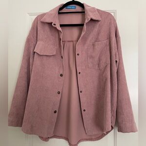 Pink Corduroy Overshirt